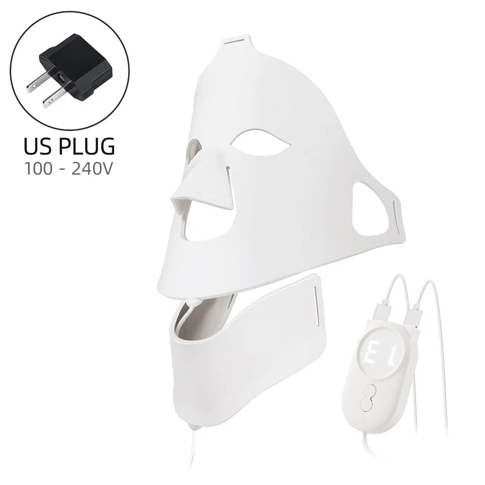 Silicone LED Facial Mask 7 Colors Photon Beauty Face Neck Care Mask Skin Whitening Skin Rejuvenation mascara faciales led