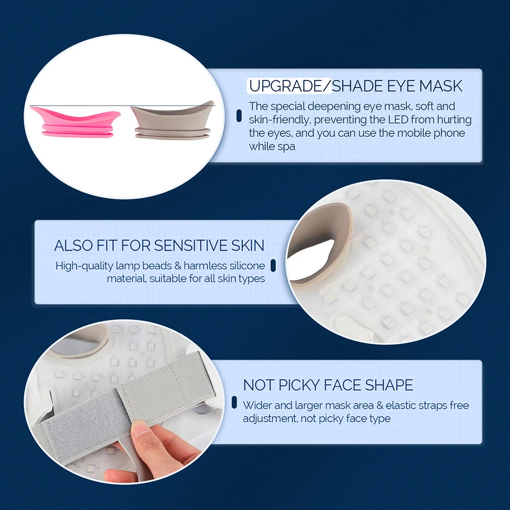 Silicone LED Facial Mask 7 Colors Photon Beauty Face Neck Care Mask Skin Whitening Skin Rejuvenation mascara faciales led