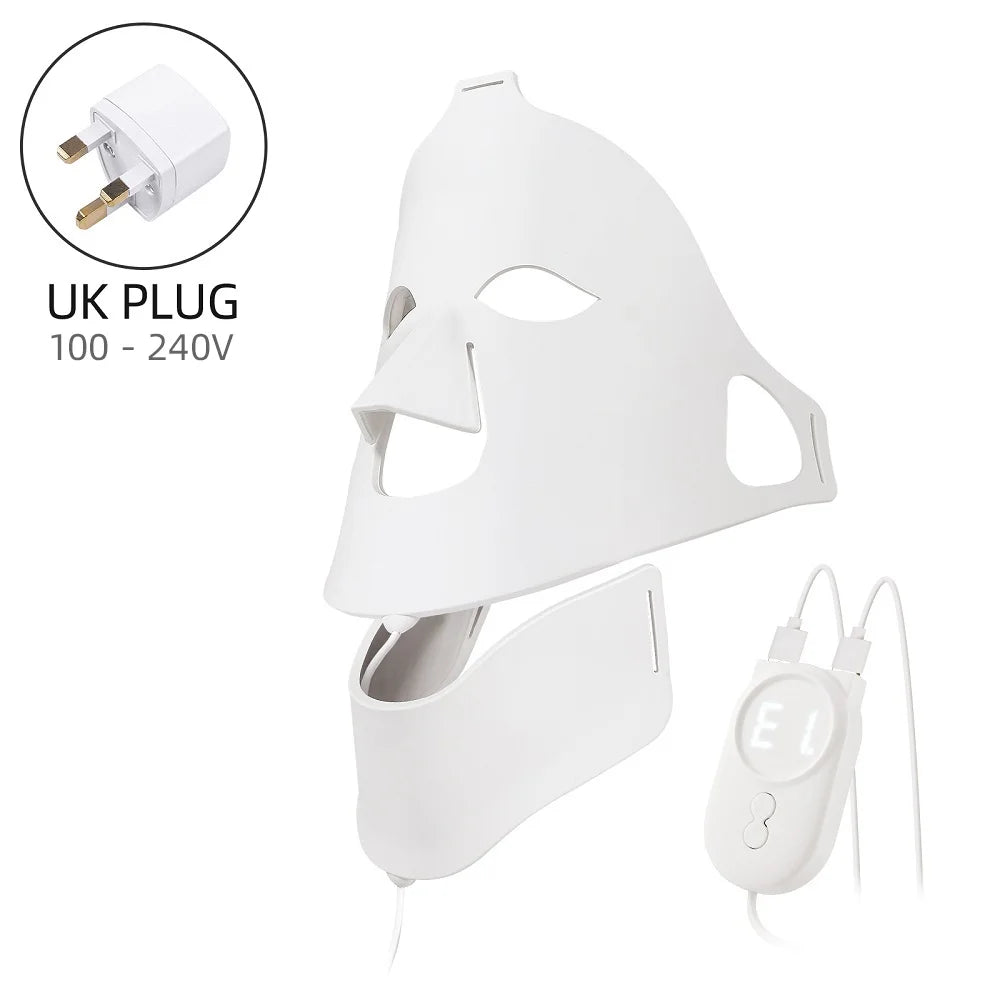 Silicone LED Facial Mask 7 Colors Photon Beauty Face Neck Care Mask Skin Whitening Skin Rejuvenation mascara faciales led