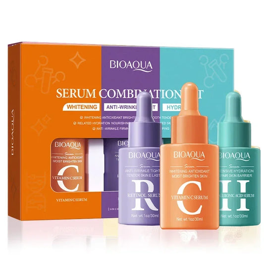 3pcs Vitamin C Retinol Hyaluronic Acid Serum Face Moisturizing Firming Brightening Facial Essence Skin Care Products